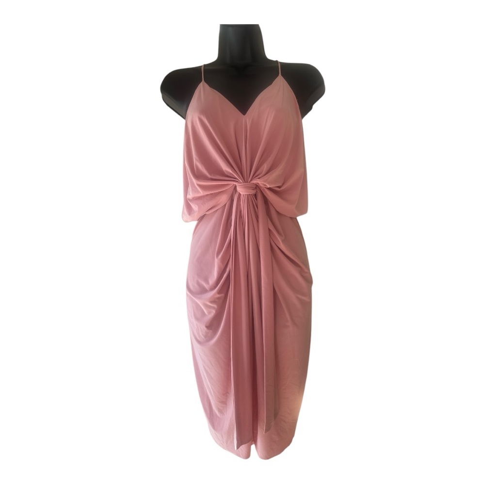 Misa Los Angeles Pink Halter Midi Dress